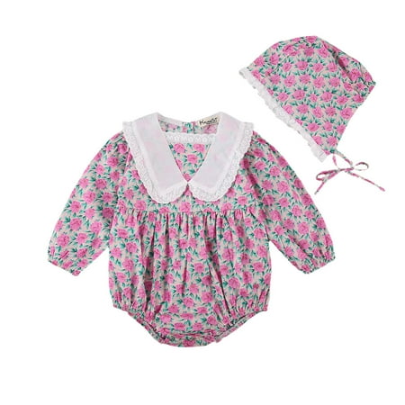 0-24M Lovely Baby Girls Romper+ Hat Lace Flower Print Lotus Leaf Sweet Style Spring Kids Girl Clothes
0-24M Lovely Baby Girls Romper+ Hat Lace Flower Print Lotus Leaf Sweet Style Spring Kids Girl Clothes