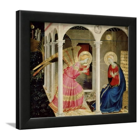 The Annunciation Altarpiece with Predella with Life and Death of Virgin Mary Framed Print Wall Art By Fra Angelico