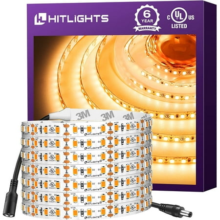 HitLights LED Strip Lights Warm White 3000K 16.4ft High Density Tape Light UL-Listed 600 LEDs 30
HitLights LED Strip Lights Warm White 3000K 16.4ft High Density Tape Light UL-Listed 600 LEDs 30