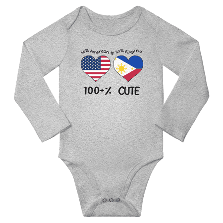50% American + 50% Filipino = 100+% Cute Baby Long Slevve Bodysuit Outfits (Gray 6-12 Months)
50% American + 50% Filipino = 100+% Cute Baby Long Slevve Bodysuit Outfits (Gray 6-12 Months)