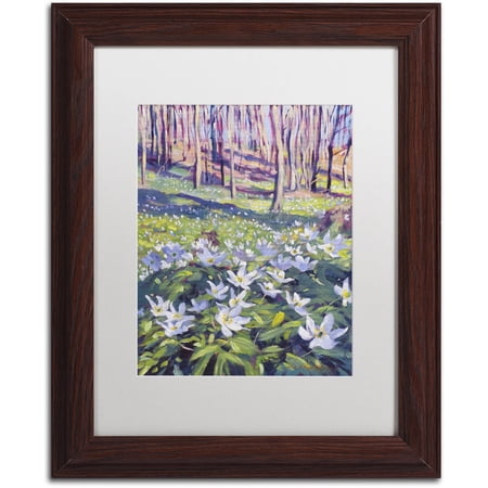 Trademark Fine Art "Anemones in the Meadow" Canvas Art by David Lloyd Glover, White Matte, Wood Frame