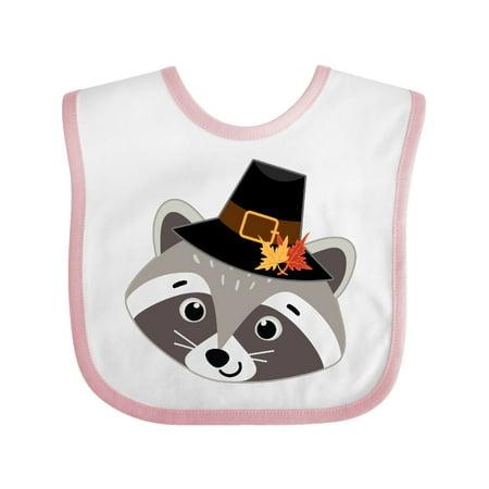 Inktastic Thanksgiving Pilgrim Woodland Raccoon Gift Baby Boy or Baby Girl Bib