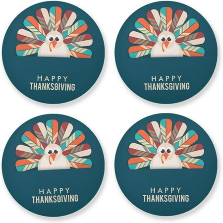Hyjoy 4 Pack Thanksgiving Turkey Round Coaster Heat Resistant Absorbent Drink Coaster for Kitchen Bar Cafe Decor
Hyjoy 4 Pack Thanksgiving Turkey Round Coaster Heat Resistant Absorbent Drink Coaster for Kitchen Bar Cafe Decor