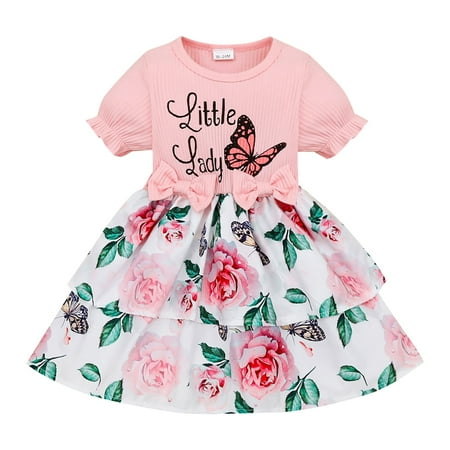 ZMHEGW Summer Butterfly Flower Print Short Sleeved Dress Double Llayer Hemline Casual Outing Seaside Holiday for 3-4Y
ZMHEGW Summer Butterfly Flower Print Short Sleeved Dress Double Llayer Hemline Casual Outing Seaside Holiday for 3-4Y