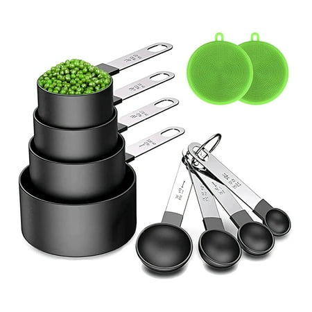 Measuring Cups and Spoons Set 8 Piece Stackable Stainless Steel Handle Tablespoon for Measuring Dry (Black)
Measuring Cups and Spoons Set 8 Piece Stackable Stainless Steel Handle Tablespoon for Measuring Dry (Black)