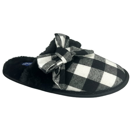 Cherokee Women’s Plaid Scuff Slippers - Plaid Textile Upper and Bow - Soft Faux Fur Collar - Insole with Cushion Comfort Padding – Indoor/Outdoor Outsole
Cherokee Women’s Plaid Scuff Slippers - Plaid Textile Upper and Bow - Soft Faux Fur Collar - Insole with Cushion Comfort Padding – Indoor/Outdoor Outsole