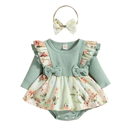 Haite Baby With Headband Buttons Romper Cute Floral Print Dresses Party Swing One Piece Dress Green 70cm
Haite Baby With Headband Buttons Romper Cute Floral Print Dresses Party Swing One Piece Dress Green 70cm