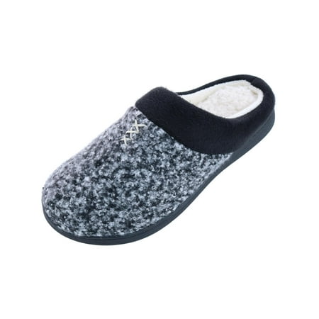 Isotoner Microsuede Heathered Knit Jessie Hoodback Slipper (Women)