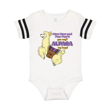 Inktastic Maw Maw and Paw Paw s You Say ALPACA my Bags Gift Baby Boy or Baby Girl Bodysuit
Inktastic Maw Maw and Paw Paw s You Say ALPACA my Bags Gift Baby Boy or Baby Girl Bodysuit