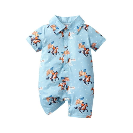 Qtinghua 4th of July Newborn Baby Boy Summer Clothes Flag Horse Print Polo Romper Shorts Jumpsuit Western Outfits
Qtinghua 4th of July Newborn Baby Boy Summer Clothes Flag Horse Print Polo Romper Shorts Jumpsuit Western Outfits