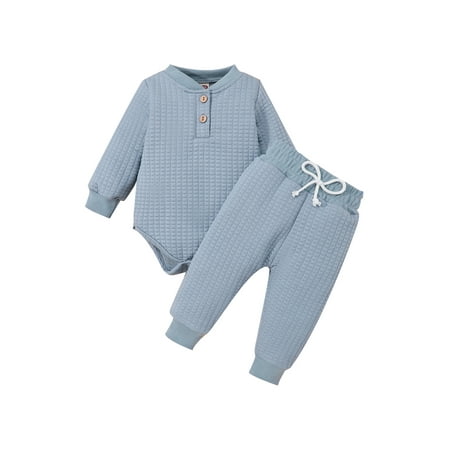 Newborn Baby Boy Girl Clothes Ribbed Knitted Cotton Long Sleeve Romper Long Pants Solid Color Fall Winter Outfits
Newborn Baby Boy Girl Clothes Ribbed Knitted Cotton Long Sleeve Romper Long Pants Solid Color Fall Winter Outfits