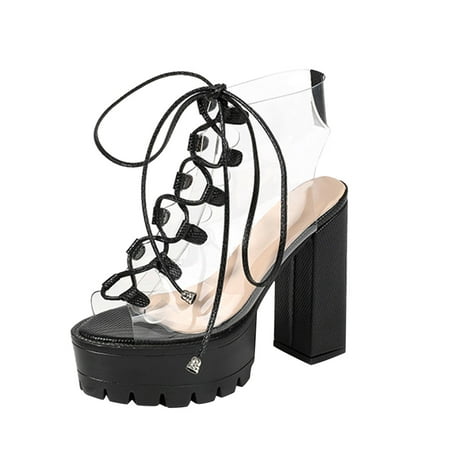 Womens Sandals Women Fashion Sandal Boots Strap Fish Mouth Transparent Pvc Chunky Heel Sandals Women S Sandals Pu Black 37
Womens Sandals Women Fashion Sandal Boots Strap Fish Mouth Transparent Pvc Chunky Heel Sandals Women S Sandals Pu Black 37