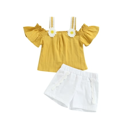 Canis Toddler Baby Girl Summer Outfits Off Shoulder Flower T-Shirt Tops and Solid Color Shorts Set
Canis Toddler Baby Girl Summer Outfits Off Shoulder Flower T-Shirt Tops and Solid Color Shorts Set