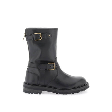 Dolce & Gabbana Leather Biker Boots Men