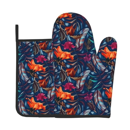 Junzan Tropical Flower Pattern Oven Mitts and Pot Holders 2 pcs Set Potholders BBQ Gloves Long Kitchen Oven Glove for Cooking Baking Grilling (2-Piece Set 11 Inch)
Junzan Tropical Flower Pattern Oven Mitts and Pot Holders 2 pcs Set Potholders BBQ Gloves Long Kitchen Oven Glove for Cooking Baking Grilling (2-Piece Set 11 Inch)
