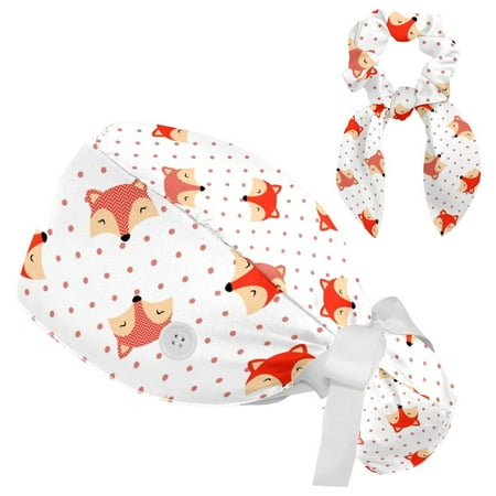 Working Cap with Buttons and Sweatband Scrub Hat Bouffant Caps with Scrunchie Fox Tie Back Hats
Working Cap with Buttons and Sweatband Scrub Hat Bouffant Caps with Scrunchie Fox Tie Back Hats