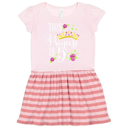 Inktastic This Princess is Five- 5th birthday Gift Toddler Girl Dress