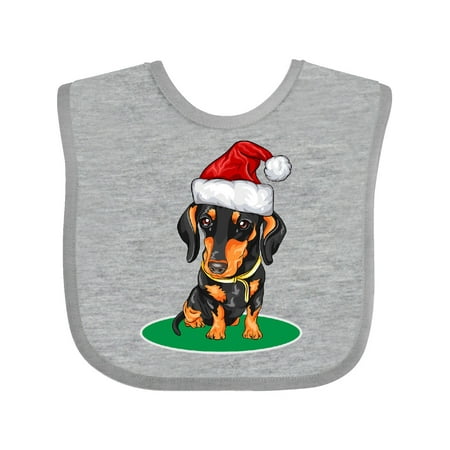 Inktastic Christmas Dachshund Dog Santa Gift Baby Boy or Baby Girl Bib