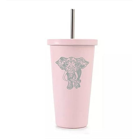 16 oz Stainless Steel Double Wall Insulated Tumbler Pool Beach Cup Travel Mug With Straw Fancy Elephant (Light Pink)
16 oz Stainless Steel Double Wall Insulated Tumbler Pool Beach Cup Travel Mug With Straw Fancy Elephant (Light Pink)
