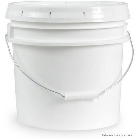 3.5 Gallon White Bucket & Lid - Durable 90 Mil All Purpose Pail - Food Grade - Contains No BPA Plastic (Pack Of 24)
