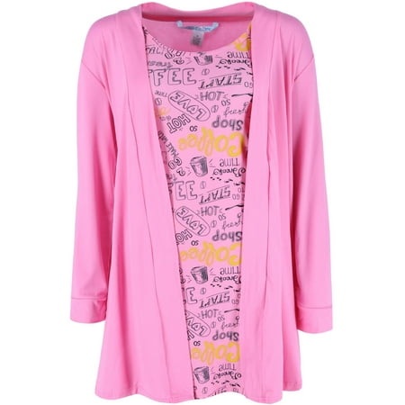 Cozy Couture Coffee Print Gown and Robe Set (Women s Plus)