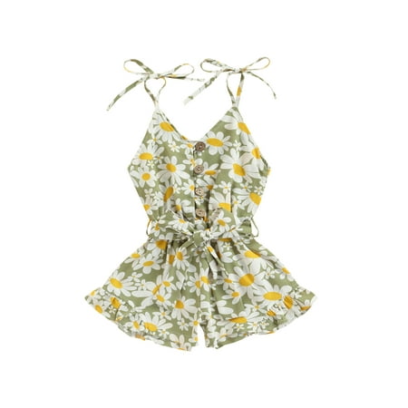 Sunisery Toddler Baby Girls Summer Romper Chrysanthemum Print Sleeveless Jumpsuit One-Piece Shorts Playsuit Green 1-2 Years
Sunisery Toddler Baby Girls Summer Romper Chrysanthemum Print Sleeveless Jumpsuit One-Piece Shorts Playsuit Green 1-2 Years