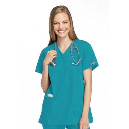 Cherokee Workwear Women s Scrubs Top Mock Wrap Tunic 4801