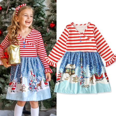 Toddler Baby Kids Girls Christmas Santa Striped Patchwork Princess Dresses Clothes
Toddler Baby Kids Girls Christmas Santa Striped Patchwork Princess Dresses Clothes
