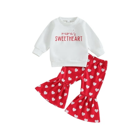 Qtinghua Infant Toddler Baby Girls Valentine s Day Outfits Letter Print Long Sleeve Sweatshirt and Heart Print Flare Pants Set White 0-6 Months
Qtinghua Infant Toddler Baby Girls Valentine s Day Outfits Letter Print Long Sleeve Sweatshirt and Heart Print Flare Pants Set White 0-6 Months