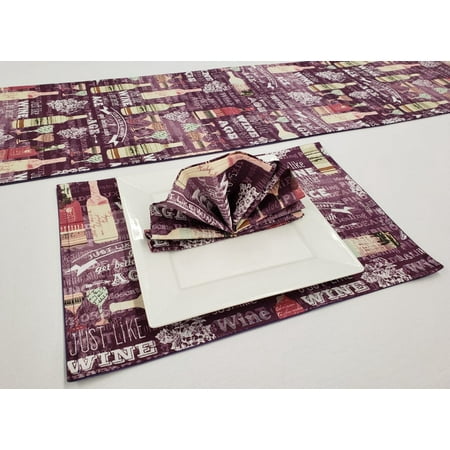 Purple Wine Placemat Table Runner Cloth Napkins Set by Penny s Needful Things (4 Napkins & 4 Placemats) (3 Feet Long Table Runner) (Gray)
Purple Wine Placemat Table Runner Cloth Napkins Set by Penny s Needful Things (4 Napkins & 4 Placemats) (3 Feet Long Table Runner) (Gray)