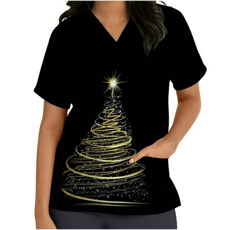 Corset Top Long Sleeve Workout Tops for Women Women Short Sleeve V-neck Tops Uniform Christmas Tree Printed Pockets Blouse Nursing Valentines Shirts for Women White Shirts for Women Black L
Corset Top Long Sleeve Workout Tops for Women Women Short Sleeve V-neck Tops Uniform Christmas Tree Printed Pockets Blouse Nursing Valentines Shirts for Women White Shirts for Women Black L
