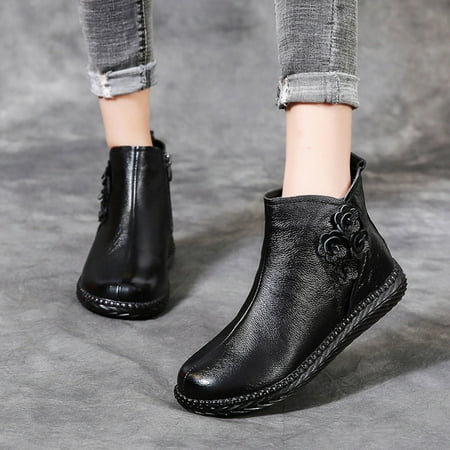 Fashion Autumn Winter Women Ankle Boots Flat Soft Bottom Non Slip Comfort Side Zipper Flowers Women Boots
Fashion Autumn Winter Women Ankle Boots Flat Soft Bottom Non Slip Comfort Side Zipper Flowers Women Boots