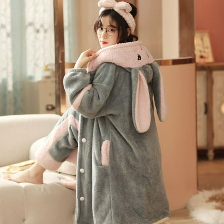 CoCopeaunt Kawaii Animal Rabbit Pajamas Sets Womens Winter Warm Flannel Thickened Nightgown Suit Hooded Long Bathrobe Set Lovely Sleepwear
CoCopeaunt Kawaii Animal Rabbit Pajamas Sets Womens Winter Warm Flannel Thickened Nightgown Suit Hooded Long Bathrobe Set Lovely Sleepwear