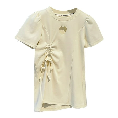 Girls Toddler Dresses Summer Short Sleeve Dress Draw The Rope In The Waist Casual Chiffon A Line Flowy Dresses For 4-5 Years 
Girls Toddler Dresses Summer Short Sleeve Dress Draw The Rope In The Waist Casual Chiffon A Line Flowy Dresses For 4-5 Years