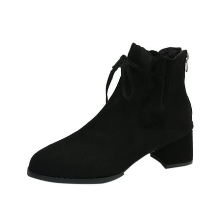 SEMIMAY Women Ankle Boots Autumn And Winter Fashion Solid Bow Knot Comfortable Square Heel Thick Heel Back Zipper Black
SEMIMAY Women Ankle Boots Autumn And Winter Fashion Solid Bow Knot Comfortable Square Heel Thick Heel Back Zipper Black