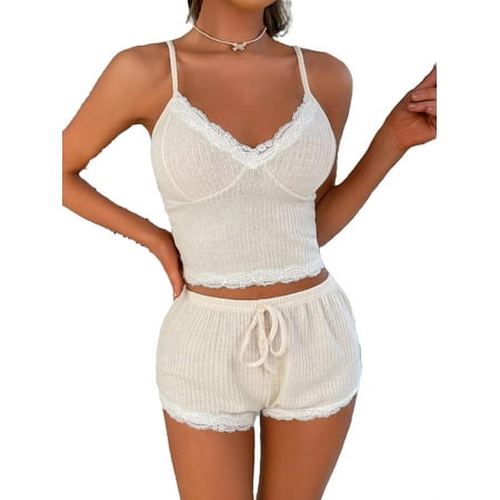 Elegant Plain Spaghetti Strap Cami Cami Top Shorts Sleeveless Beige Women Pajama Sets (Women s)
Elegant Plain Spaghetti Strap Cami Cami Top Shorts Sleeveless Beige Women Pajama Sets (Women s)