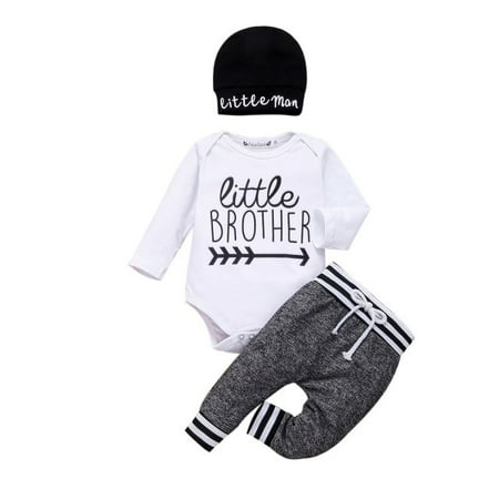 Infant Baby Boy Romper Worth The Wait/Little Brother Letter Print Bodysuit Tops Long Pants Hat Outfits Set 3PCS
Infant Baby Boy Romper Worth The Wait/Little Brother Letter Print Bodysuit Tops Long Pants Hat Outfits Set 3PCS