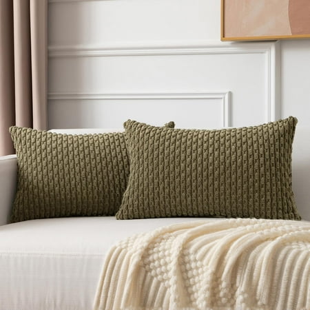 Pack of 2 Corduroy Decorative Throw Pillow Covers 16x16 Inch Soft Boho Striped Pillow Covers Modern Farmhouse Home Decor for Sofa Living Room Couch Bed Olive Green
Pack of 2 Corduroy Decorative Throw Pillow Covers 16x16 Inch Soft Boho Striped Pillow Covers Modern Farmhouse Home Decor for Sofa Living Room Couch Bed Olive Green