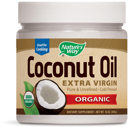 Natures Way Organic Coconut Oil Extra Virgin Cold-Pressed Non-GMO 16 Oz