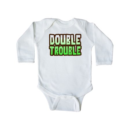 Inktastic Doube Trouble Gift Baby Boy or Baby Girl Long Sleeve Bodysuit