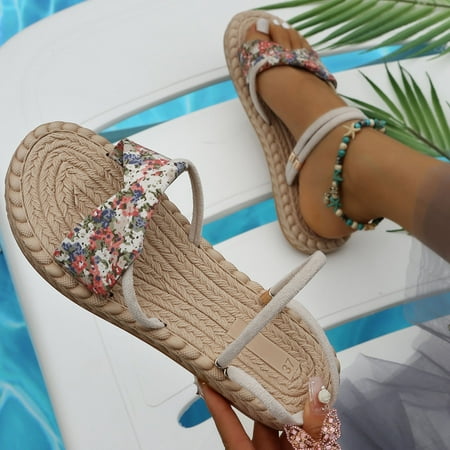 Cathalem Womens Work Sandals Slip Open Toe Print Slippers On Flat Sandals Flowers Women s Beach Breathable Summer Comfortable Sandal Red 8
Cathalem Womens Work Sandals Slip Open Toe Print Slippers On Flat Sandals Flowers Women s Beach Breathable Summer Comfortable Sandal Red 8