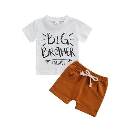 Suanret Infant Baby Boys 2pcs Clothes Short Sleeve Letter Print T Shirts Tops+Solid Elastic Shorts Sets White Big Brother 1-2 Years
Suanret Infant Baby Boys 2pcs Clothes Short Sleeve Letter Print T Shirts Tops+Solid Elastic Shorts Sets White Big Brother 1-2 Years