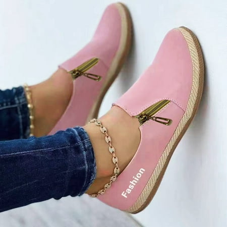 Feiboyy Ladies Fashion Solid Color Round Toe Shallow Mouth Side Zipper Flat Casual Shoes
Feiboyy Ladies Fashion Solid Color Round Toe Shallow Mouth Side Zipper Flat Casual Shoes