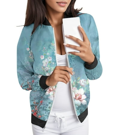 Hwmodou Women s Casual Jackets Short Sleeve Coat Daily Lightweight Zip Up Floral Print Coat Stand Collar Sports Outwear Jackets For Women
Hwmodou Women s Casual Jackets Short Sleeve Coat Daily Lightweight Zip Up Floral Print Coat Stand Collar Sports Outwear Jackets For Women