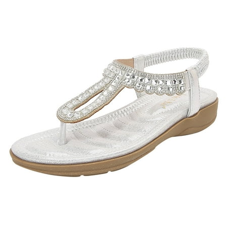 Cathalem Women Shoes Thick Soles With Diamond Sandals Bohemian Style Waterproof Sandals Silver 38
Cathalem Women Shoes Thick Soles With Diamond Sandals Bohemian Style Waterproof Sandals Silver 38