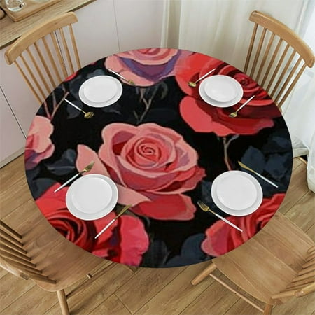 SHERONV Roses Round Tablecloth Stain Resistant Washable for Indoor Outdoor Dining Wedding Parties 100% Polyester Fabric 46 -50
SHERONV Roses Round Tablecloth Stain Resistant Washable for Indoor Outdoor Dining Wedding Parties 100% Polyester Fabric 46 -50