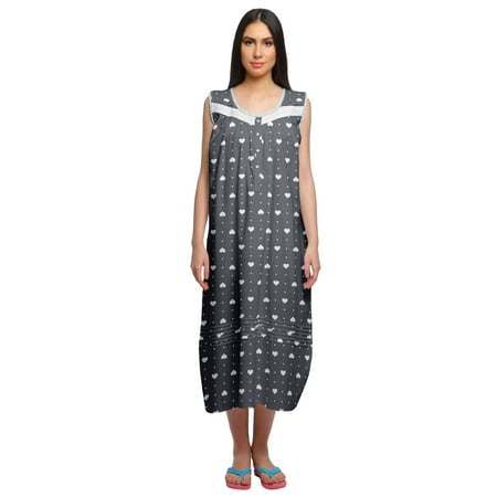 Moomaya Printed Womens Button Placket Mid Long Nightdress Cotton Night Gown
Moomaya Printed Womens Button Placket Mid Long Nightdress Cotton Night Gown