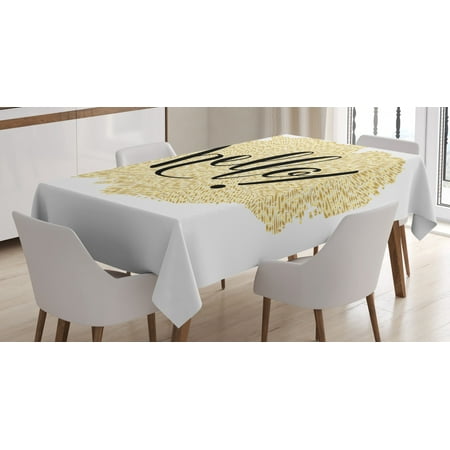 Hello Tablecloth Brush Pen Lettering Hello in Black with Gold Color Mosaic Looking Background Rectangular Table Cover for Dining Room Kitchen 52 X 70 Inches Black White Gold by Ambesonne
Hello Tablecloth Brush Pen Lettering Hello in Black with Gold Color Mosaic Looking Background Rectangular Table Cover for Dining Room Kitchen 52 X 70 Inches Black White Gold by Ambesonne