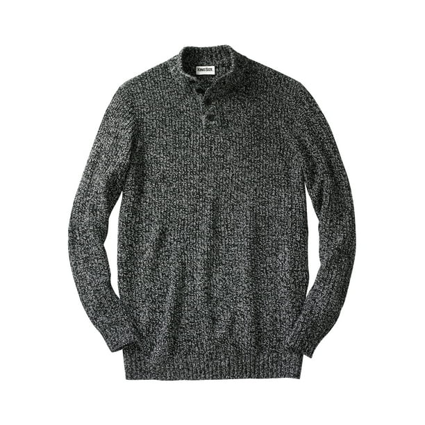 Kingsize Men's Big & Tall Henley Shaker Sweater