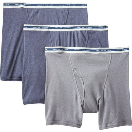QUIETTCEX MensEasy Care Blue Gray Boxer Brief (Big) Blue/Gray XX-Large(Pack of 3)